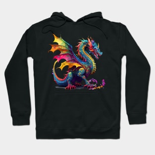 Colorful dragon watercolor Hoodie